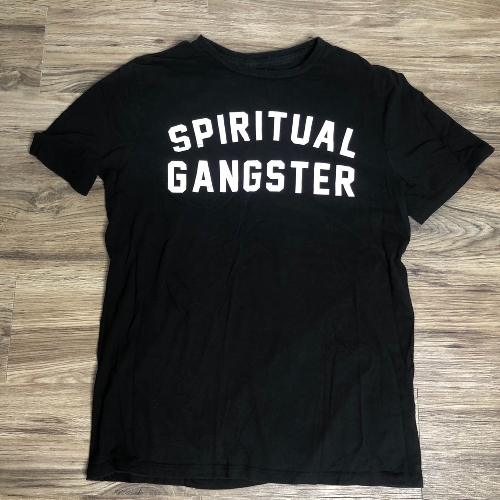 Spiritual Gangster Black Logo Tee Sz Medium